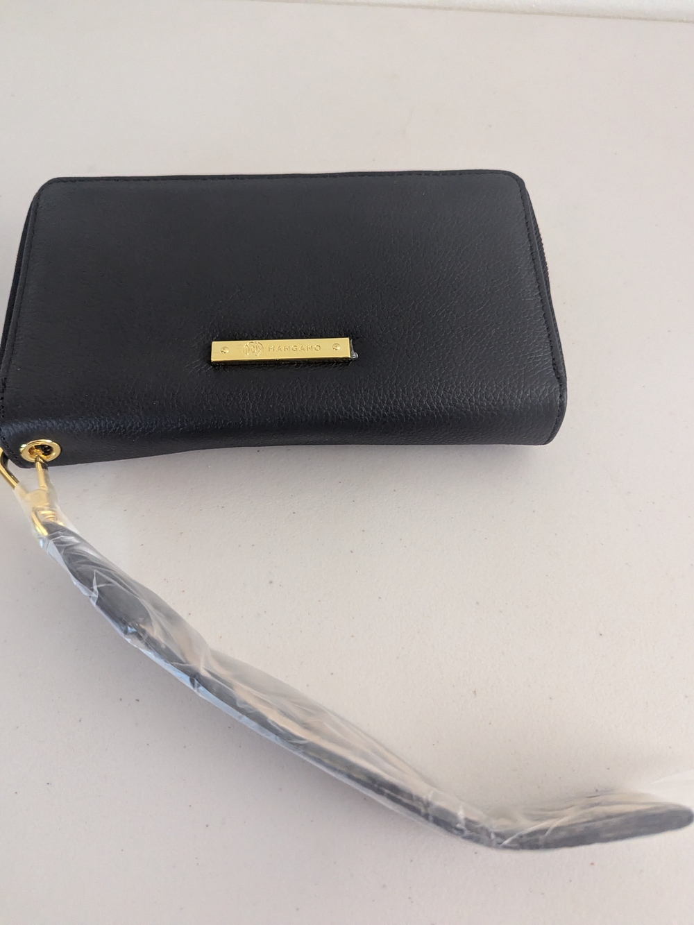 Joy + CleanBoss Black Zip Around Wallet Zebra Strap Genuine Leather NWT